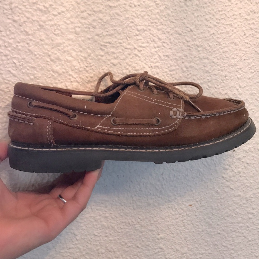 Brown velvet loafers!
